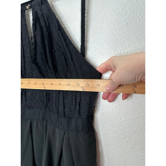 BCBGMAXAZRIA Black Lace Tiered Ruffle Low Back Keyhole Front Maxi Dress 4 - Picture 15 of 16